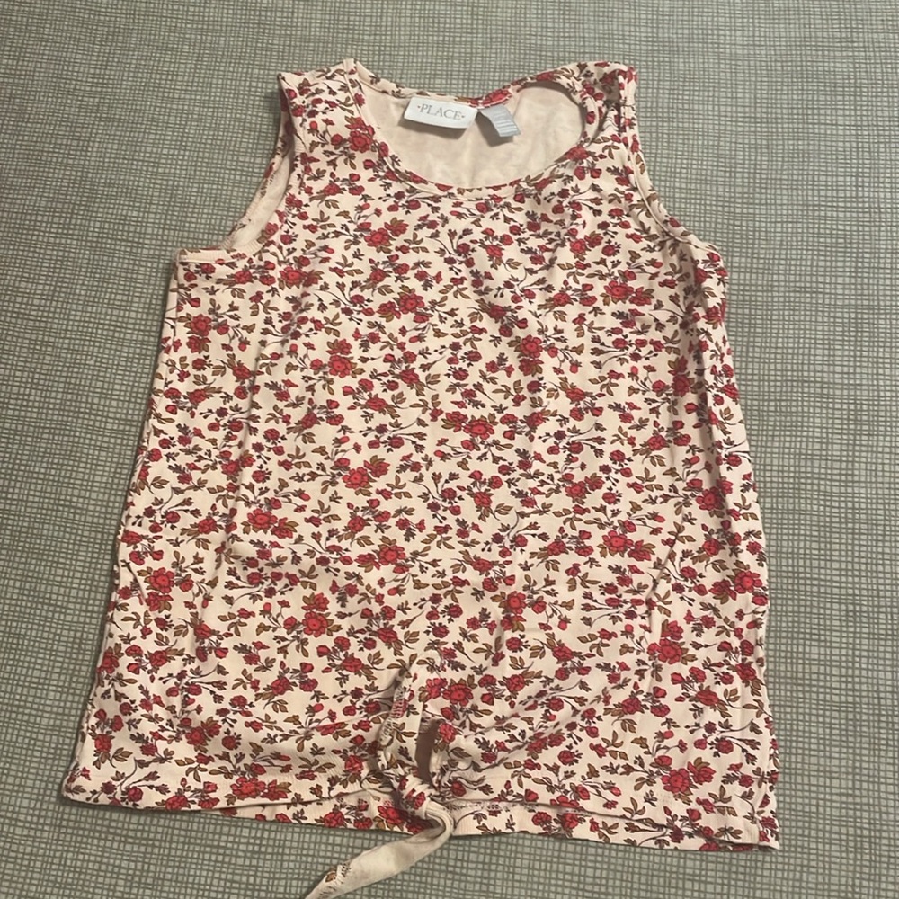 Girls tank top with  tie at the bottom